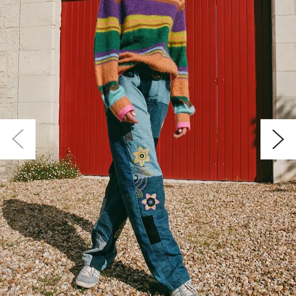 NWT UO BDG high waisted baggy patched jean